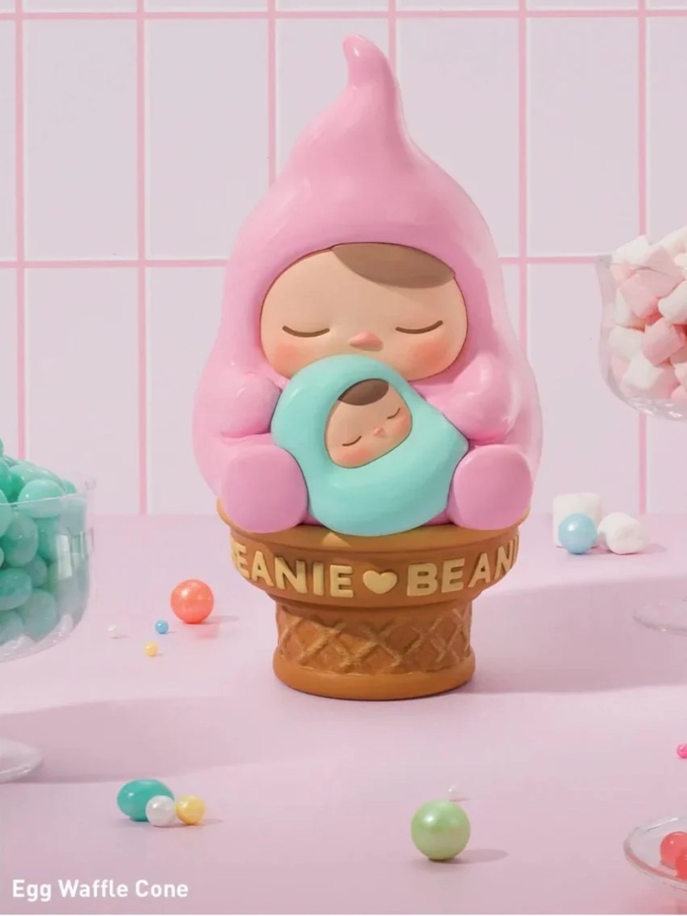 Pop Mart Pucky Egg Beanie Confirmed Egg Waffle Cone Vinyl Figure